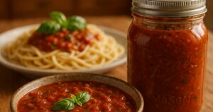 Zavařená rajčatová omáčka na špagety či pizzu
