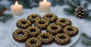 Krémová kolečka v čokoládě s ořechy