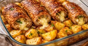 Kuřecí závitky se sýrem a petrželkou