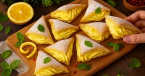 Trojúhelníčky z listového těsta plněné krémem