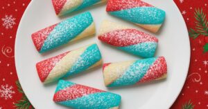 Kokosové suky z tříbarevného těsta