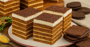 Nepečený sušenkový řez s kakaem