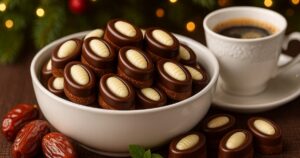 Nepečená datlová zrna s bílou čokoládou