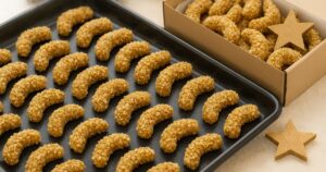 Křehké ořechové rohlíčky se sušenkami