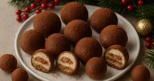 Nepečené Tiramisu kuličky z piškotového těsta