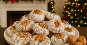 Ořechová hnízda s džemem a mandlemi