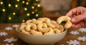 Podkovy z kefírového těsta s vanilkou