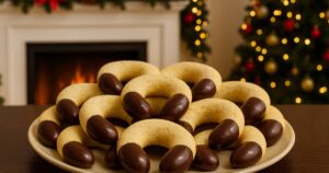 Polomáčené rohlíčky s ořechy a čokoládou