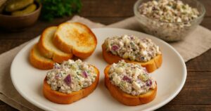 Pomazánka s tuňákem na křupavé bagetě