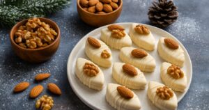 Slzy v bílé čokoládě se 2 druhy ořechů