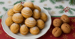 Ořechy plněné krémem s vanilkou