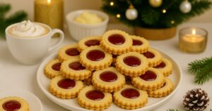 Marcipánové věnečky s marmeládou