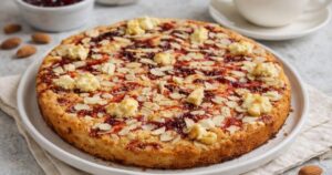 Jednoduchý koláč s marmeládou a mandlemi