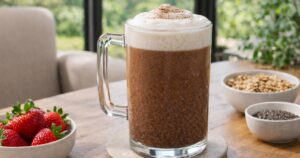 Kávový nápoj s kakaem a chia semínky