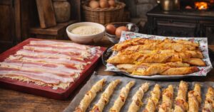 Křupavé sýrové tyčinky se slaninou