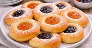 Koláčky z kynutého těsta se 2 druhy náplní