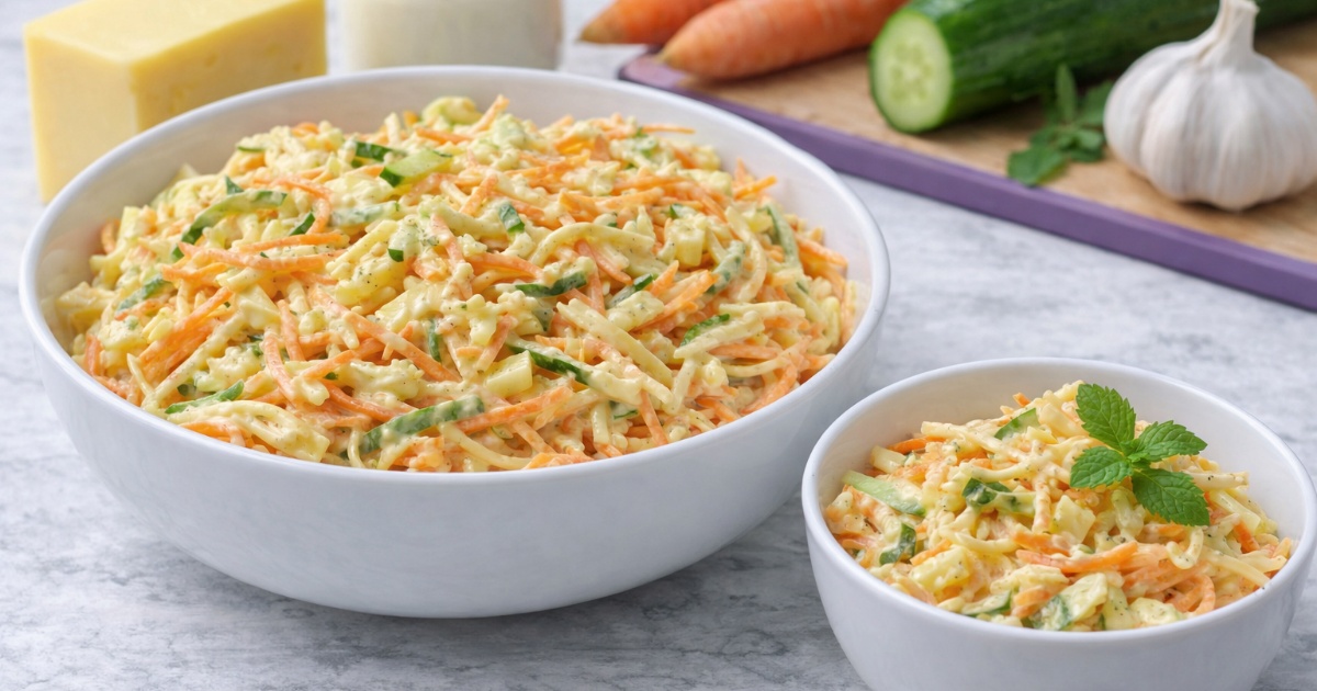 Mrkvový salát s česnekem a sýrem