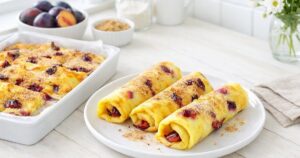 Pečené palačinky se švestkami