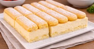 Pudinkové řezy s cukrářskými piškoty