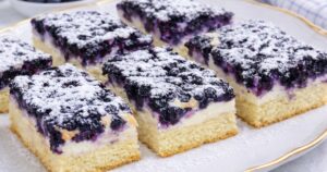 Rychlý borůvkový koláč s tvarohem