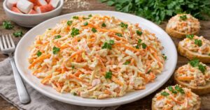 Mrkvový salát z korejské mrkve a krabích tyčinek