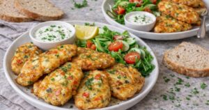 Smažené placičky se zeleninou a sýrem feta