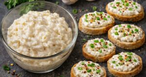 Česneková pomazánka se smetanou a ovocem