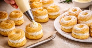 Odpalované věnečky s vanilkovým krémem