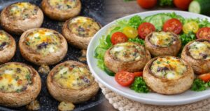 Rychlé zapečené žampiony s vejcem