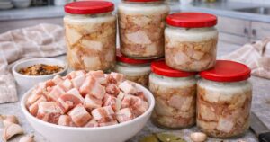 Zavařený vepřový bůček ve sklenici