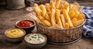 Křupavé domácí hranolky smažené dozlatova