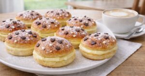 Kynuté donuty s vanilkovým krémem a čokoládou