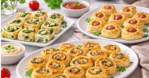 Listové těsto s párky, špenátem a sýrem