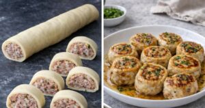 Šťavnaté masové rolky s mletým masem